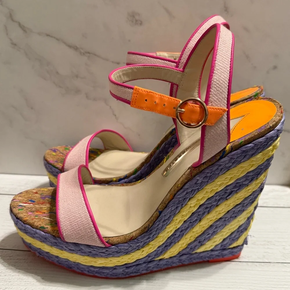 Sophia Webster Lucita Espadrille Wedge Sandals Multi Size 9 - Picture 3 of 7